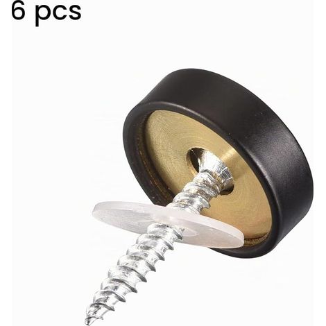 sourcing Cache Vis Miroir 20mm Laiton Décoratif Capuchon Noir Vis Couverture Clous Attaches pour Miroir Table Bain Plaque Penderie Verre Signes (1/4)