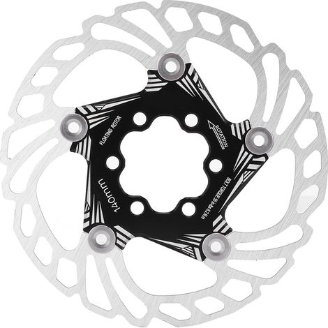 Disques de frein flottants de 140 mm pour VTT, refroidissement optimal, 5 goujons, noir. (1/5)