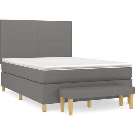 Maison Exclusive - Giroletto a Molle con Materasso Grigio Scuro 140x190 cm Tessuto (1/5)