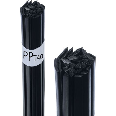 Rosfix Fil à Souder PP Set T40 50g – Mix 42 cm Noir  8 mm Bande 3,5 mm Triangle  Pare-chocs Tableaux de Bord Phares