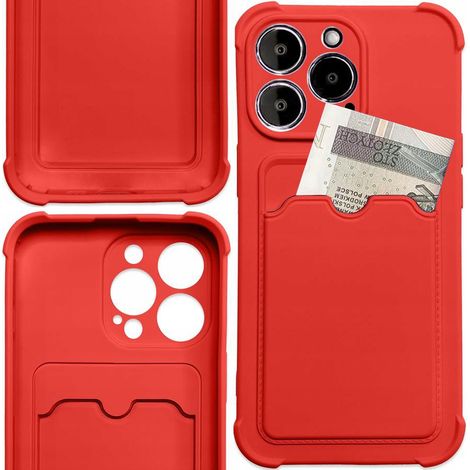 Custodia protettiva Card Armor per Xiaomi Redmi Note 10 / Redmi Note 10S, portafoglio in silicone con airbag, colore rosso. (1/5)