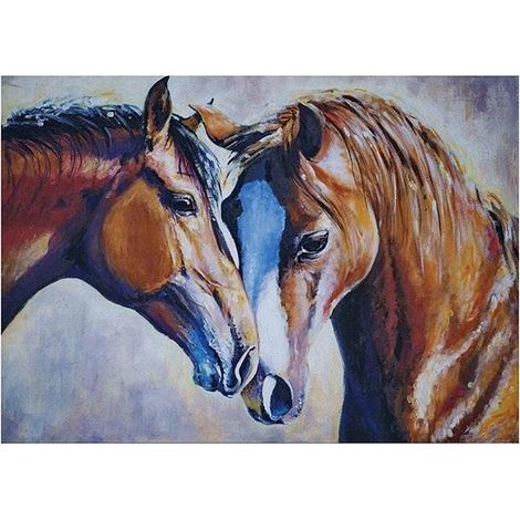 Mosaïque diamant 5D - Chevaux 40x30cm