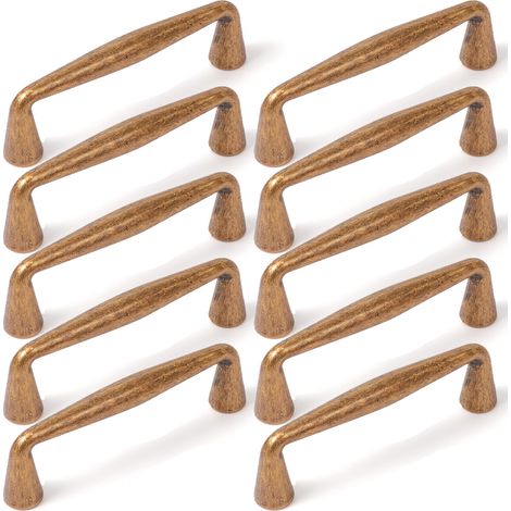 Lot de 10 Poignées de Meuble 96 mm – Style Vintage Laiton Antique, Tiroirs et Placards, Élégance et Durabilité (1/5)