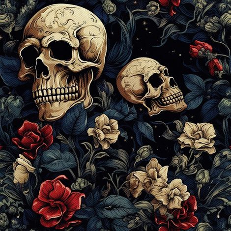Tela decorativa para exteriores Oxford - Motivo de calavera I DX4669 (1/5)