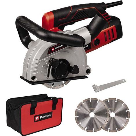 Einhell Rainureuse TE-MA 1500 (1500 W, profondeur de coupe réglable en continu) Livré avec sac + 2 disques de coupe diamant