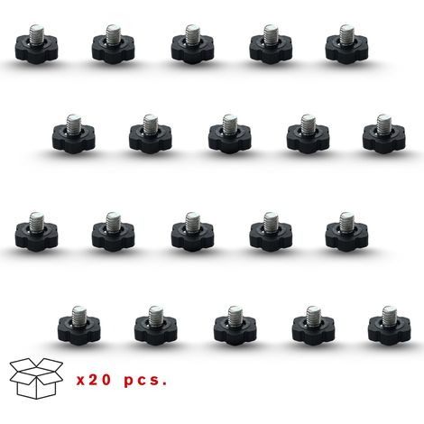 20 Pieds Réglables Avec Base Hexagonale En PE Ø22 Mm Avec Tige Fixe M8x8mm – Idéal Pour Maison, Bureau Et Industrie, Meubles, Tables, Armoires, Cuisines – Made In Italy (1/5)