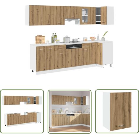 vidaXL Ensemble d'armoires de cuisine 11 pcs chêne artisanal (1/5)