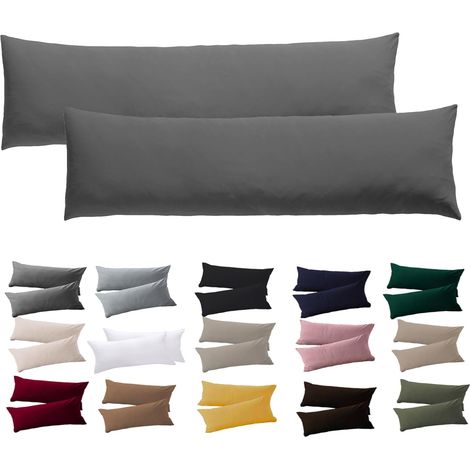 Funda Para Almohada De Costado - 40 x 145 Cm - Microfibra 100% - Cierre Lampo Largo - Antialérgica - 2 Unidades