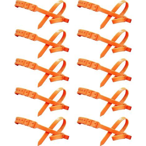 Lot de 10 chaînes à neige pour pneus de voiture - 90 x 2 cm - En caoutchouc - Réutilisables - Antidérapantes - Chaîne de neige réglable - Attaches de câble antidérapantes (1/5)