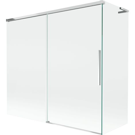 Mexen Rox L Badeabtrennung 2-flügelig verschiebbar 170 + 70 x 150 cm, transparent, chrom - 8C9L-170-070-01-00