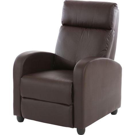 [NON UTILIZZATO] Poltrona relax reclinabile TV elegante Denver ecopelle 92x72x105cm marrone