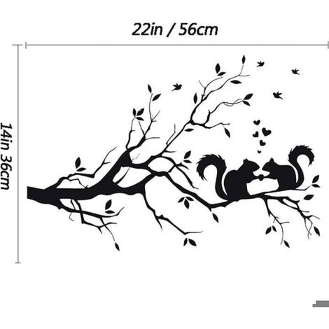 Sticker Mural - Branches D Arbre - Vinyle PVC 60x35 Cm - Amovible Sans Residu - 1 Unite (1/5)