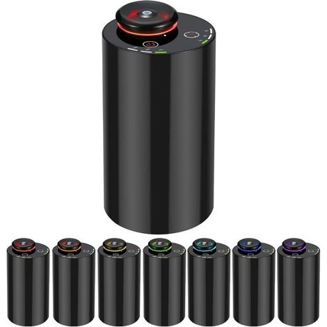 Diffuseur d'huiles essentielles sans eau, fonctionnant sur piles, avec 3 réglages de brumisation, 4 minuteries, LED 7 couleurs - Diffuseur d'aromathérapie, désodorisant pour voiture, maison, hôtel ou (1/5)