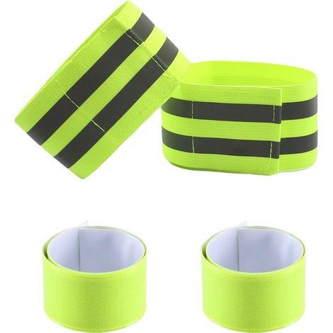 4 bandes réfléchissantes pour poignet, bras, cheville, jambe – équipement de sécurité pour promenade nocturne, vélo et course (1/5)