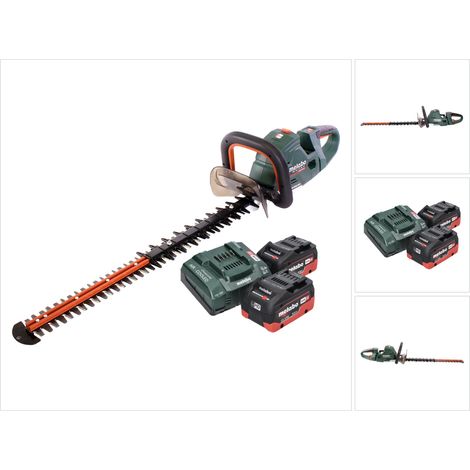 Tagliasiepi a batteria Metabo HS 18 LTX BL 65 18 V 60 cm senza spazzole + 2x batteria 8,0 Ah + caricabatteria