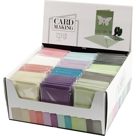 Assortiment de Cartes et Enveloppes - 10,5x15 cm - Fini Nacré - Papier Cartonné - Mixte