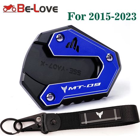 (Combo 2015-23 Bleu) Compatible avec YAMAHA MT-09 MT 09 MT09 Tracer 900 XSR900 2014-2023 2021 22 Béquille latérale/de pied, extension et plaque de support maxpower (1/4)