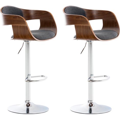 2er Set Barhocker Kingston Stoff walnuss/dunkelgrau