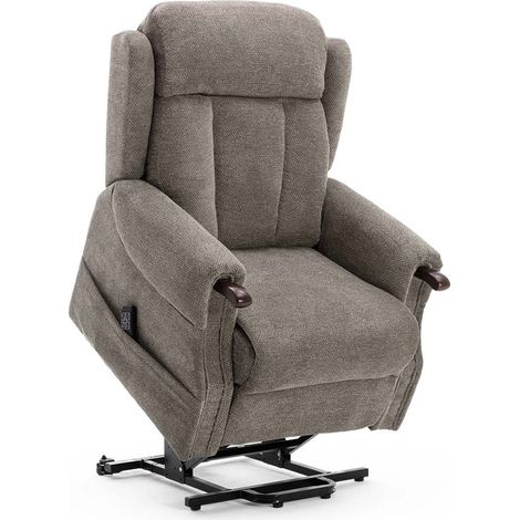 HALTON ELECTRIC FABRIC DUAL MOTOR RISER RECLINER LIFT MOBILITY TILT CHAIR Brown