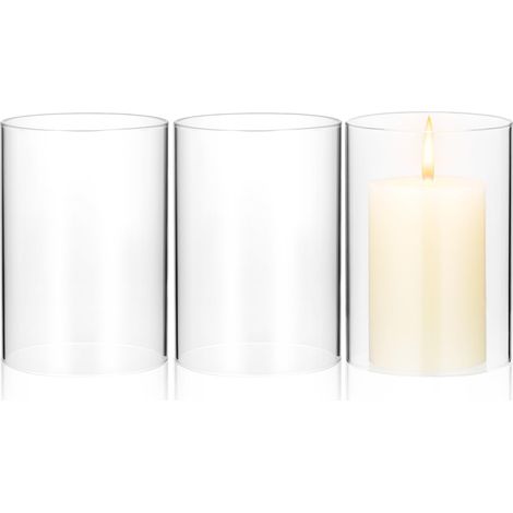 3 pièces pour Colonne Couvercle Transparent Vase Maison ouragan Lustre Extrémités cm Cheminée Douille cm Fournitures Cylindrique Fondant Cylindre de Rechange Bougie Mariage (1/5)