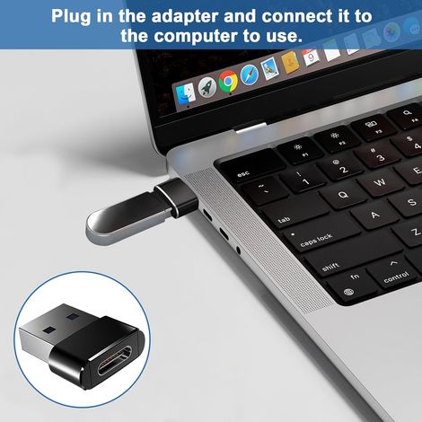 Lot de 3 adaptateurs de type C vers USB, adaptateur USB C, compatible avec Sansung, convient pour les ordinateurs portables et les tablettes (noir) (1/2)