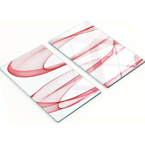 Tableros de vidrio elegantes y duraderos con estampado abstracto de olas, 2x30x52 cm.