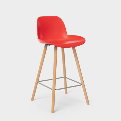 Eiffel Burj 65 moderner hoher Hocker für Bar und Küche Skandinavisches Design - Rot
