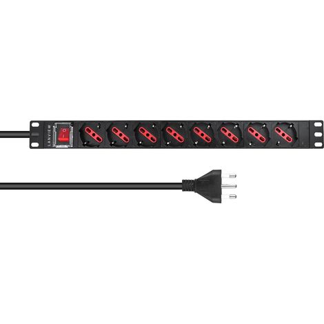 Lanview 1U 19"" 8 puertos tipo F/J, con interruptor, cable de 2 m con conector J, LVR-2MIT-SW-IT8