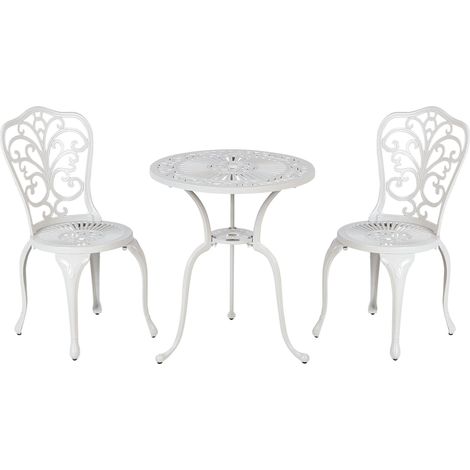 Set da giardino in metallo per bistrot Tavolo e sedie bianco sporco Triora/Dascio (1/5)