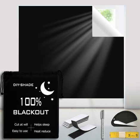 Rideau occultant 100% portable – protection solaire et UV – pour chambre et fenêtres temporaires de voyage (Noir titane argent - 145×200 cm)