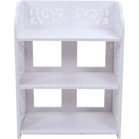 Étagère à chaussures 3 niveaux blanc cassé – Structure légère et aérée, 60 cm de large, en panneaux MDF épais – Idéale pour entrée (1/4)