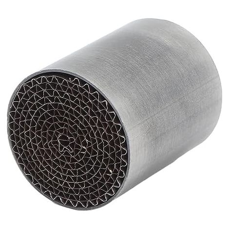 Catalyseur de Tuyau D'échappement Intermédiaire, Catalyseur de Tuyau D'échappement de Moto en Acier Inoxydable Catalyseur de Silencieux D'échappement Intermédiaire Avant (42 50mm) (1/5)