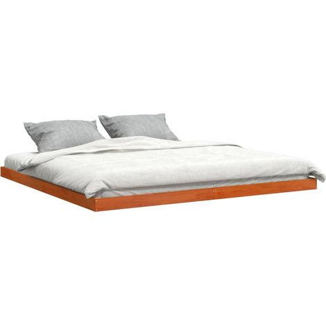 vidaXL Giroletto Marrone Cera 200x200 cm in Legno Massello di Pino (1/4)