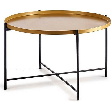 Mesa auxiliar Negro Dorado Metal (76,5 x 46 x 76,5 cm) 8430852814753 S3609710 Gift Decor (1/2)