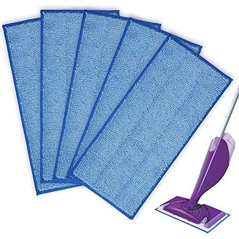 Chiffons Réutilisables Pour Balai Vaporisateur - 5 Pièces - Pour Sols Bois Et Parquet - Lavables En Machine (1/5)