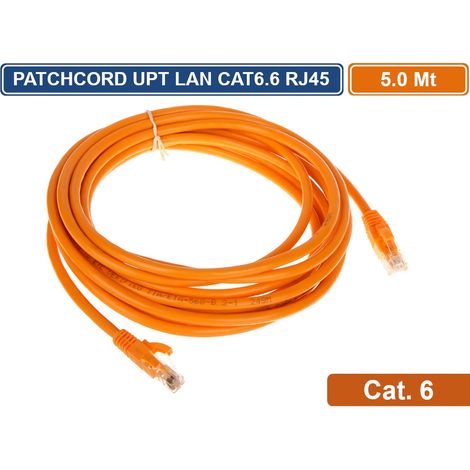 PATCHCORD CAVO DI RETE 5 METRI ETHERNET UTP CAT 6 4X2 AWG 24 LAN RJ45 (1/2)