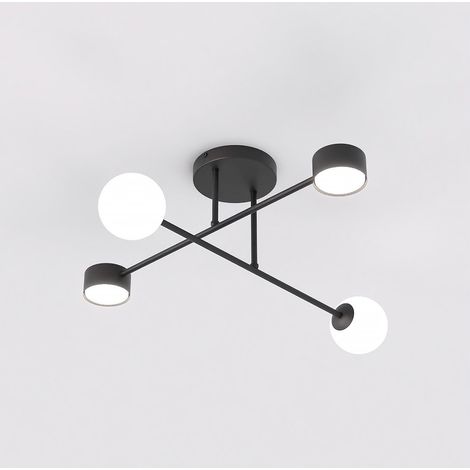 Lampada a sospensione Holon in acciaio nero e vetro (1/5)