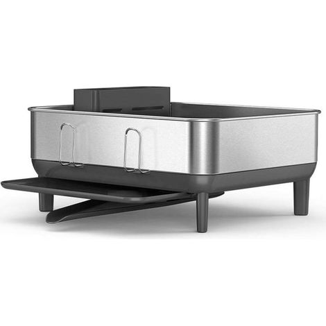 Simplehuman - Escurreplatos 394x380x190 mm, gris/acero inoxidable KT1184DC (1/5)