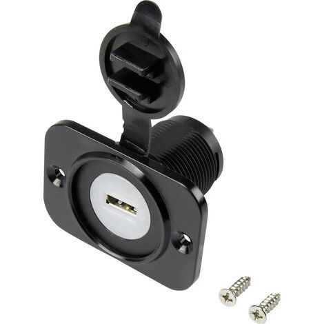 Embase femelle USB avec capot anti-poussière embase femelle, verticale 1 voie, Avant rectangle 43,1 x 60 mm, avec éclai (1/3)