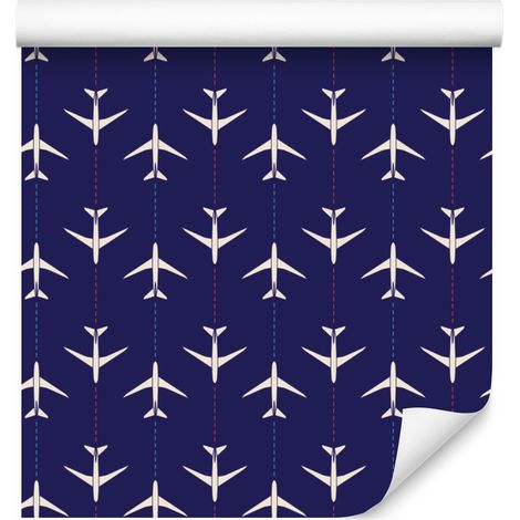 Papel pintado de aviones para salón y dormitorio, 50x1000 cm. (1/5)