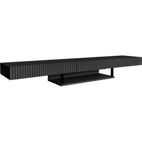 Lowboard  TV-Schrank  Fernsehtisch  Hängend  TV Möbel  TV-Ständer  Schwarz  Modell Renzo 150x30x22cm