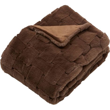 Plaid Nalia 120x160cm marron - Atmosphera créateur d'intérieur (1/3)