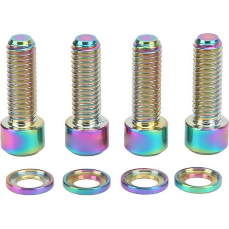 4 Kits de Rondelles pour Vis de Disque de Frein M6 18mm, Connexion Solide, Antirouille, Alliage de Titane Léger, Vis de Fixation Colorées pour Freins à Disque (1/5)