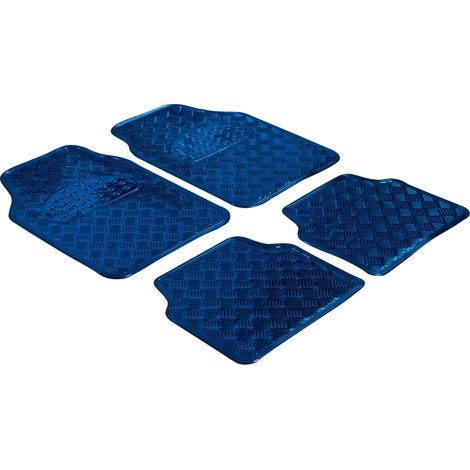 Tapis de voiture en caoutchouc Plaque de contrôle métallique look blue maxi (1/5)