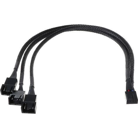 Câble d'extension PWM 4 broches vers 3 x 4 broches/3 broches pour ventilateurs (30 cm) (1/4)