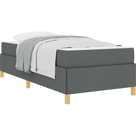 Maison Exclusive - Cadre de lit avec matelas Gris foncé 80 x 200 cm tissu