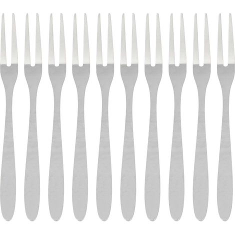 Lot de 10 pièces inox réutilisable fruits fourchette cake snack dessert salade flatware fourchette two tine fourchette (1/5)