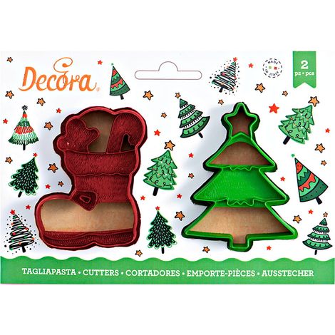 Cortadores de árbol de Navidad y calcetines navideños (2 unidades) (1/2)