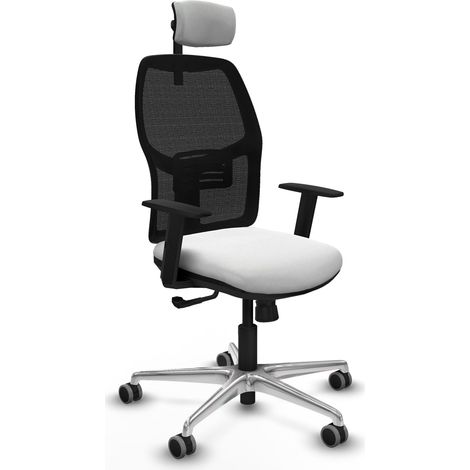 Chaise de bureau piqueras y crespo Alfera noir maille aluminium (1/2)