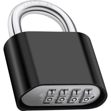 Combination Padlock, Combination Lock, 8 mm 4 Digit Code Lock for Lockers, Suitcases, Garages, Gates, School Locks, Boxes, Short Bar (1/5)